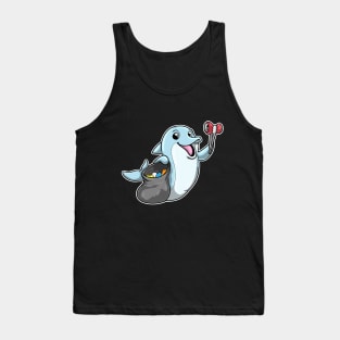 Dolphin as Cleaner by Trash bag for residual waste Tank Top